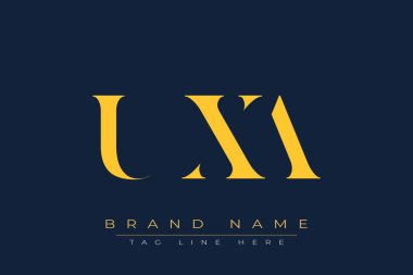 UXA soyut harf logosu tasarımı. Bu logo üç soyut harf tarafından tasarlanmıştır..