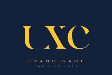 UXC soyut harf logosu tasarımı. Bu logo üç soyut harf tarafından tasarlanmıştır..