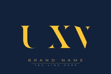 UXN soyut harf logosu tasarımı. Bu logo üç soyut harf tarafından tasarlanmıştır..