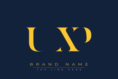 UXP soyut harf logosu tasarımı. Bu logo üç soyut harf tarafından tasarlanmıştır..