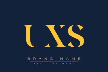 UXS soyut harf logosu tasarımı. Bu logo üç soyut harf tarafından tasarlanmıştır..