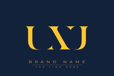 UXU soyut harf logosu tasarımı. Bu logo üç soyut harf tarafından tasarlanmıştır..