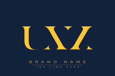 UXX soyut harf logosu tasarımı. Bu logo üç soyut harf tarafından tasarlanmıştır..