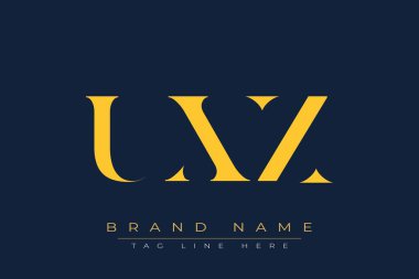 UXZ soyut harf logosu tasarımı. Bu logo üç soyut harf tarafından tasarlanmıştır..