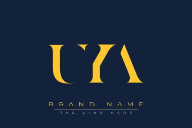 UYA soyut harf logosu tasarımı. Bu logo üç soyut harf tarafından tasarlanmıştır..