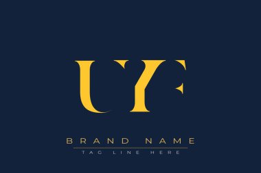 UYF soyut harf logosu tasarımı. Bu logo üç soyut harf tarafından tasarlanmıştır..