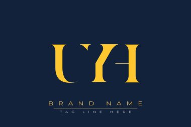 UYH soyut harf logosu tasarımı. Bu logo üç soyut harf tarafından tasarlanmıştır..