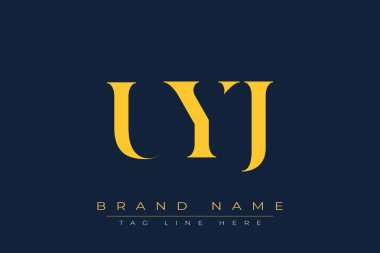 UYJ soyut harf logosu tasarımı. Bu logo üç soyut harf tarafından tasarlanmıştır..
