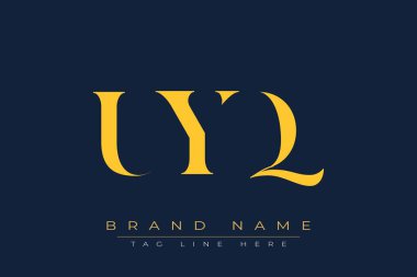 UYQ soyut harf logosu tasarımı. Bu logo üç soyut harf tarafından tasarlanmıştır..