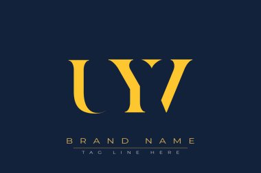 UYV soyut harf logosu tasarımı. Bu logo üç soyut harf tarafından tasarlanmıştır..