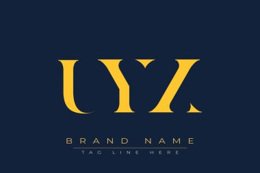 UYX soyut harf logosu tasarımı. Bu logo üç soyut harf tarafından tasarlanmıştır..
