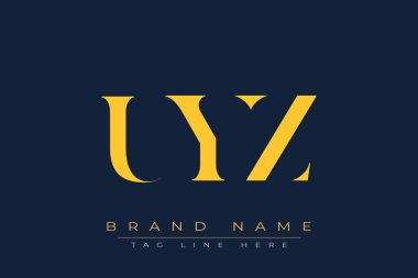UYZ soyut harf logosu tasarımı. Bu logo üç soyut harf tarafından tasarlanmıştır..