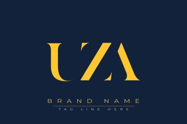 UZA soyut harf logosu tasarımı. Bu logo üç soyut harf tarafından tasarlanmıştır..