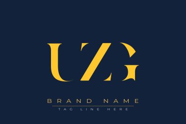 UZG soyut harf logosu tasarımı. Bu logo üç soyut harf tarafından tasarlanmıştır..