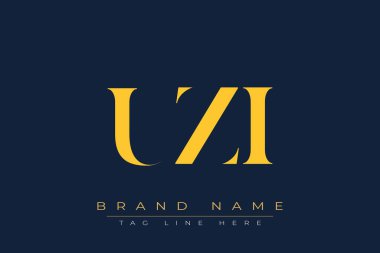 UZI soyut harf logosu tasarımı. Bu logo üç soyut harf tarafından tasarlanmıştır..