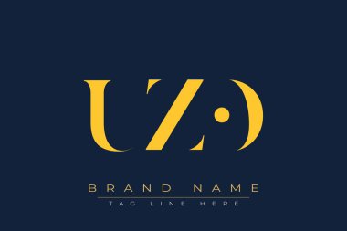 UZO soyut harf logosu tasarımı. Bu logo üç soyut harf tarafından tasarlanmıştır..