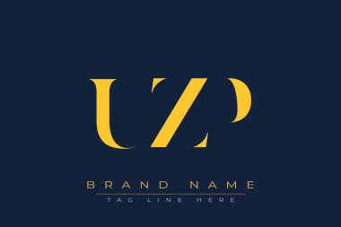 UZP soyut harf logosu tasarımı. Bu logo üç soyut harf tarafından tasarlanmıştır..