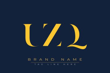 UZQ soyut harf logosu tasarımı. Bu logo üç soyut harf tarafından tasarlanmıştır..