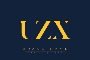 UZX soyut harf logosu tasarımı. Bu logo üç soyut harf tarafından tasarlanmıştır..