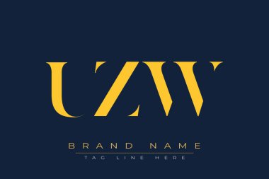 UZW soyut harf logosu tasarımı. Bu logo üç soyut harf tarafından tasarlanmıştır..