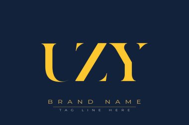UZY soyut harf logosu tasarımı. Bu logo üç soyut harf tarafından tasarlanmıştır..
