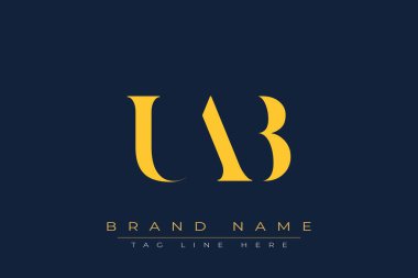 UAB soyut harf logosu tasarımı. Bu logo üç soyut harf tarafından tasarlanmıştır..