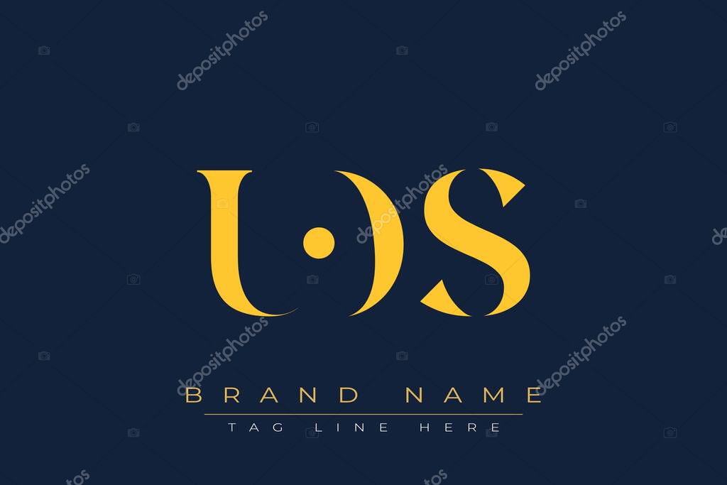 UOS abstract letter logo design. This logo is designed by three abstract letters.