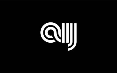 AIJ Yaratıcı Eşsiz Modern Harf Logosu Tasarımı. Benzersiz bir harf dizaynına sahip stilize logo, soyut minimalist estetik ve modern cazibe sunar