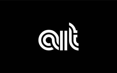 AIT Yaratıcı Eşsiz Modern Harf Logosu Tasarımı. Benzersiz bir harf dizaynına sahip stilize logo, soyut minimalist estetik ve modern cazibe sunar