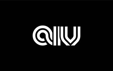 AIV Yaratıcı Eşsiz Modern Harf Logosu Tasarımı. Benzersiz bir harf dizaynına sahip stilize logo, soyut minimalist estetik ve modern cazibe sunar