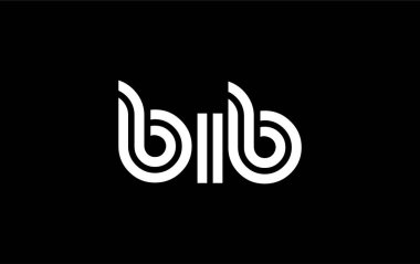 BIB Yaratıcı Eşsiz Modern Harf Logosu Tasarımı. Benzersiz bir harf dizaynına sahip stilize logo, soyut minimalist estetik ve modern cazibe sunar