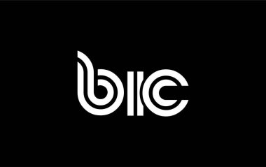 BIC Yaratıcı Eşsiz Modern Harf Logosu Tasarımı. Benzersiz bir harf dizaynına sahip stilize logo, soyut minimalist estetik ve modern cazibe sunar