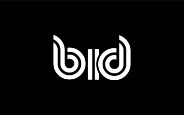BID Yaratıcı Eşsiz Modern Harf Logosu Tasarımı. Benzersiz bir harf dizaynına sahip stilize logo, soyut minimalist estetik ve modern cazibe sunar