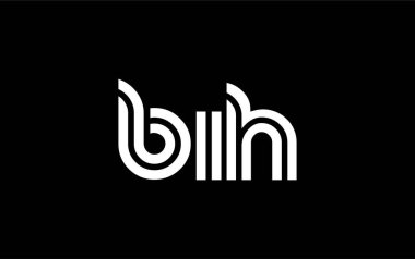 BIH Yaratıcı Eşsiz Modern Harf Logosu Tasarımı. Benzersiz bir harf dizaynına sahip stilize logo, soyut minimalist estetik ve modern cazibe sunar