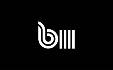 BII Yaratıcı Eşsiz Modern Harf Logosu Tasarımı. Benzersiz bir harf dizaynına sahip stilize logo, soyut minimalist estetik ve modern cazibe sunar