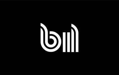 BIL Yaratıcı Eşsiz Modern Harf Logosu Tasarımı. Benzersiz bir harf dizaynına sahip stilize logo, soyut minimalist estetik ve modern cazibe sunar