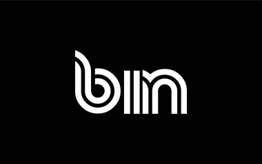 BIN Yaratıcı Eşsiz Modern Harf Logosu Tasarımı. Benzersiz bir harf dizaynına sahip stilize logo, soyut minimalist estetik ve modern cazibe sunar