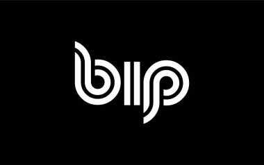 BIP Yaratıcı Eşsiz Modern Harf Logosu Tasarımı. Benzersiz bir harf dizaynına sahip stilize logo, soyut minimalist estetik ve modern cazibe sunar