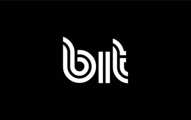 BIT Yaratıcı Eşsiz Modern Harf Logosu Tasarımı. Benzersiz bir harf dizaynına sahip stilize logo, soyut minimalist estetik ve modern cazibe sunar