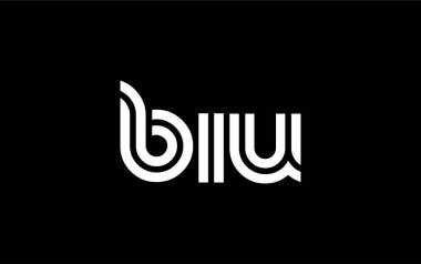 BIU Yaratıcı Eşsiz Modern Harf Logosu Tasarımı. Benzersiz bir harf dizaynına sahip stilize logo, soyut minimalist estetik ve modern cazibe sunar