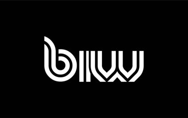 BIW Yaratıcı Eşsiz Modern Harf Logosu Tasarımı. Benzersiz bir harf dizaynına sahip stilize logo, soyut minimalist estetik ve modern cazibe sunar