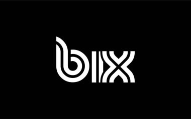 BIX Yaratıcı Eşsiz Modern Harf Logosu Tasarımı. Benzersiz bir harf dizaynına sahip stilize logo, soyut minimalist estetik ve modern cazibe sunar