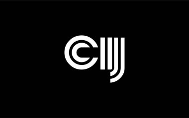 CIJ Yaratıcı Eşsiz Modern Harf Logosu Tasarımı. Benzersiz bir harf dizaynına sahip stilize logo, soyut minimalist estetik ve modern cazibe sunar