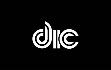 DIC Yaratıcı Eşsiz Modern Harf Logosu Tasarımı. Benzersiz bir harf dizaynına sahip stilize logo, soyut minimalist estetik ve modern cazibe sunar