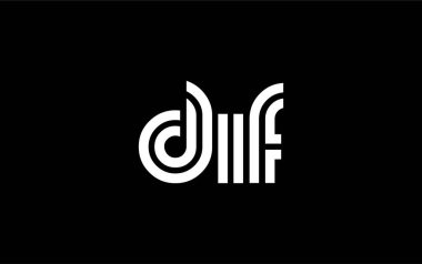 DIF Yaratıcı Eşsiz Modern Harf Logosu Tasarımı. Benzersiz bir harf dizaynına sahip stilize logo, soyut minimalist estetik ve modern cazibe sunar