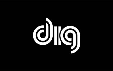 DIG Yaratıcı Eşsiz Modern Harf Logosu Tasarımı. Benzersiz bir harf dizaynına sahip stilize logo, soyut minimalist estetik ve modern cazibe sunar
