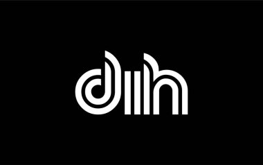 DIH Yaratıcı Eşsiz Modern Harf Logosu Tasarımı. Benzersiz bir harf dizaynına sahip stilize logo, soyut minimalist estetik ve modern cazibe sunar
