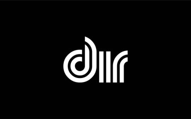 DIR Yaratıcı Eşsiz Modern Harf Logosu Tasarımı. Benzersiz bir harf dizaynına sahip stilize logo, soyut minimalist estetik ve modern cazibe sunar