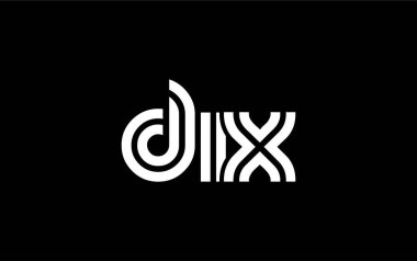 DIX Yaratıcı Eşsiz Modern Harf Logosu Tasarımı. Benzersiz bir harf dizaynına sahip stilize logo, soyut minimalist estetik ve modern cazibe sunar