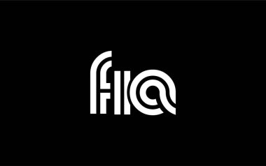 FIA Yaratıcı Eşsiz Modern Harf Logosu Tasarımı. Benzersiz bir harf dizaynına sahip stilize logo, soyut minimalist estetik ve modern cazibe sunar